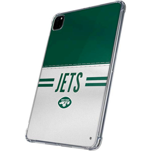 NFL New York Jets White Striped iPad Pro 11in (2024) Clear Case