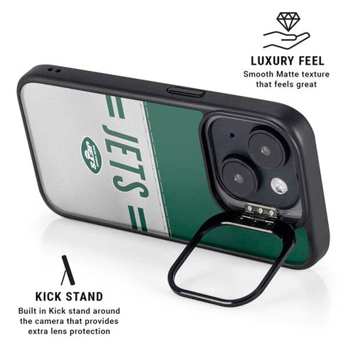 NFL New York Jets White Striped iPhone 13 Kickstand Case