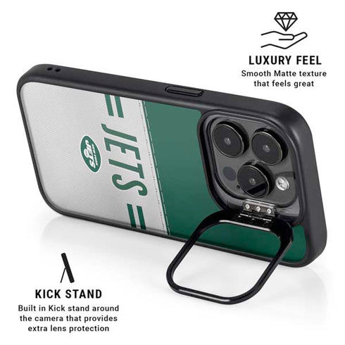 NFL New York Jets White Striped iPhone 13 Pro Kickstand Case