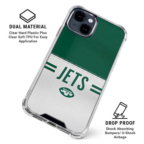 NFL New York Jets White Striped iPhone 15 Clear Case