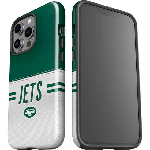 NFL New York Jets White Striped iPhone 15 Pro Impact Case