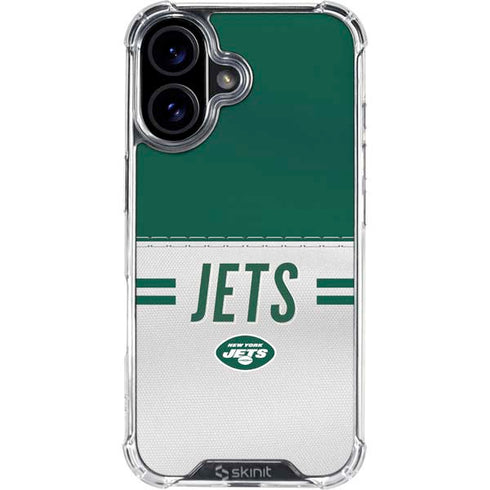 NFL New York Jets White Striped iPhone 16 Clear Case