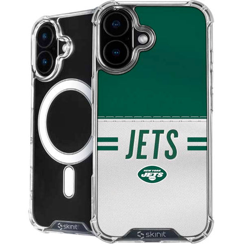 NFL New York Jets White Striped iPhone 16 MagSafe Case