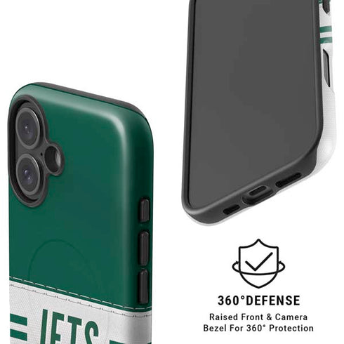 NFL New York Jets White Striped iPhone 16 Magsafe Impact Case