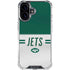 NFL New York Jets White Striped iPhone 16 Plus Clear Case