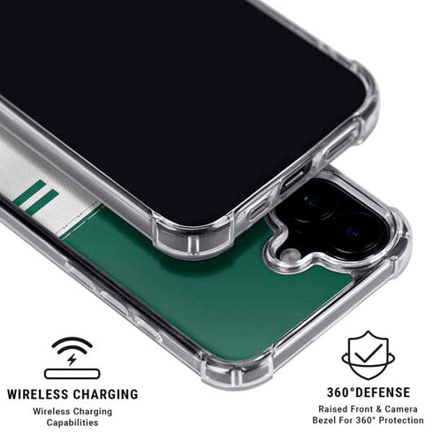 NFL New York Jets White Striped iPhone 16 Plus Clear Case