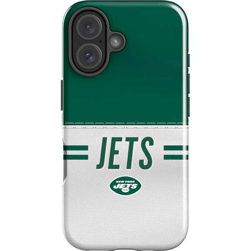 NFL New York Jets White Striped iPhone 16 Plus Impact Case