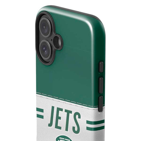 NFL New York Jets White Striped iPhone 16 Plus Impact Case