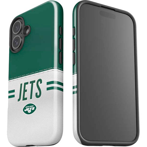 NFL New York Jets White Striped iPhone 16 Plus Impact Case
