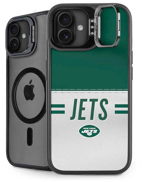 NFL New York Jets White Striped iPhone 16 Plus Kickstand Case