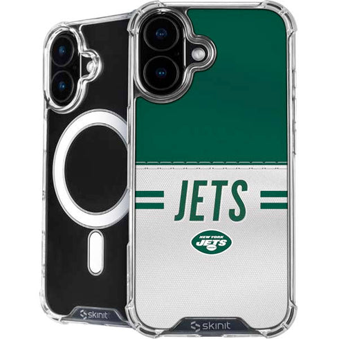 NFL New York Jets White Striped iPhone 16 Plus MagSafe Case