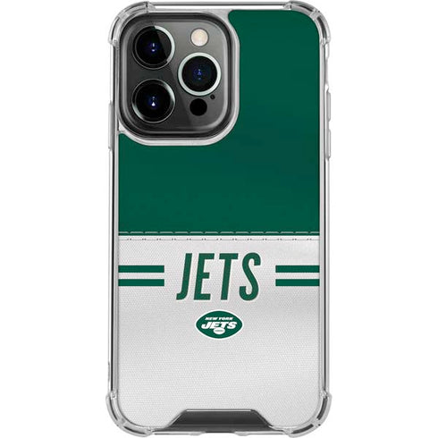 NFL New York Jets White Striped iPhone 16 Pro Clear Case