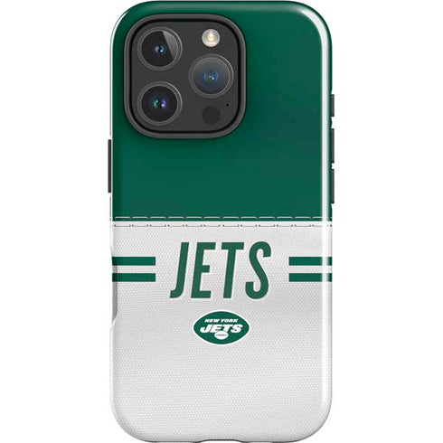 NFL New York Jets White Striped iPhone 16 Pro Impact Case