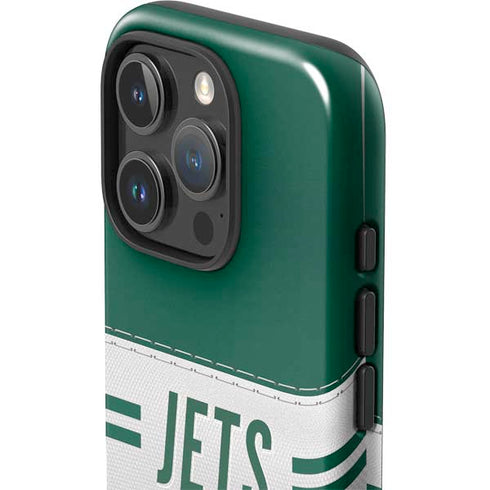 NFL New York Jets White Striped iPhone 16 Pro Max Impact Case