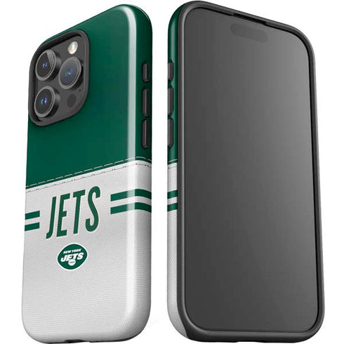 NFL New York Jets White Striped iPhone 16 Pro Max Impact Case