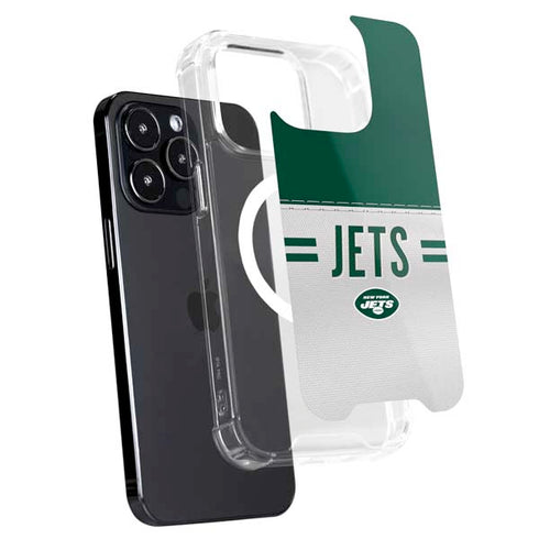 NFL New York Jets White Striped iPhone 16 Pro Max MagSafe Case