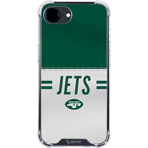 NFL New York Jets White Striped iPhone 16e Clear Case