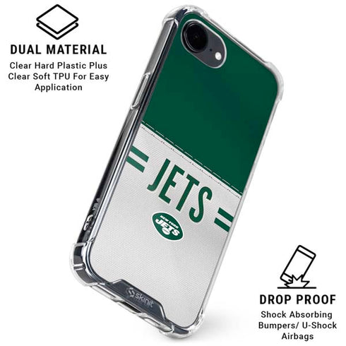 NFL New York Jets White Striped iPhone 16e Clear Case