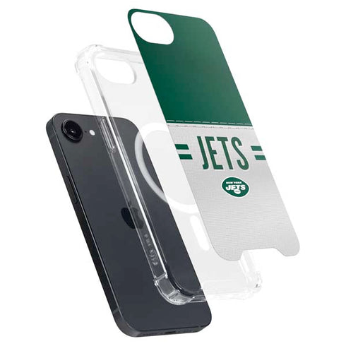 NFL New York Jets White Striped iPhone 16e MagSafe Case