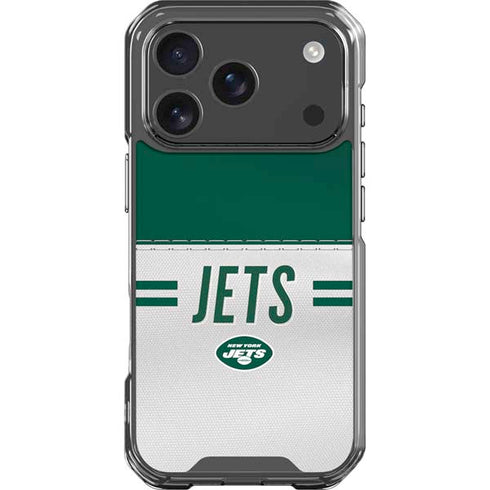 NFL New York Jets White Striped iPhone 18 Pro Clear Case