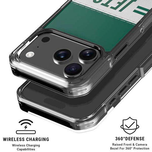 NFL New York Jets White Striped iPhone 18 Pro Clear Case