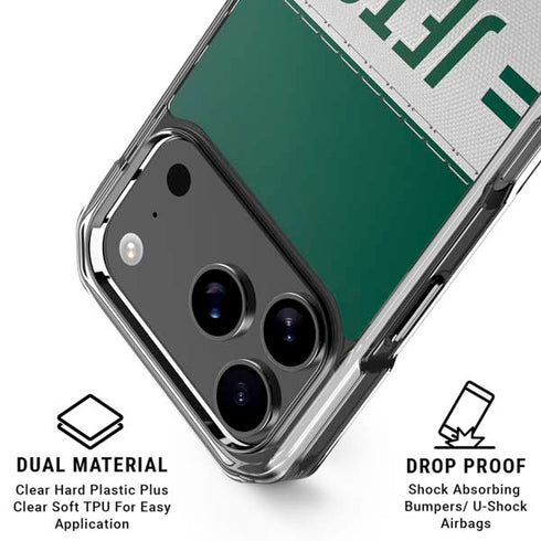 NFL New York Jets White Striped iPhone 18 Pro Clear Case