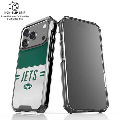 NFL New York Jets White Striped iPhone 18 Pro Clear Case