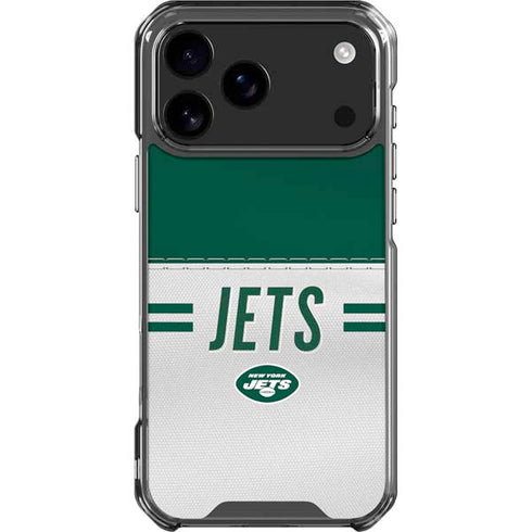 NFL New York Jets White Striped iPhone 18 Pro Max Clear Case