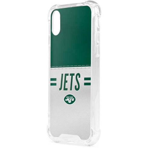 NFL New York Jets White Striped iPhone XS Clear Case