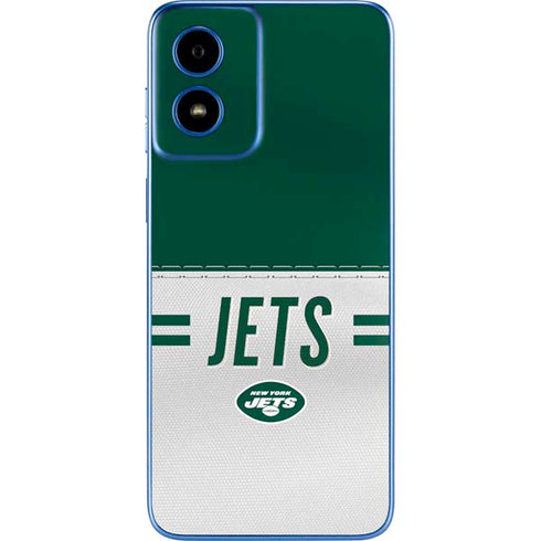NFL New York Jets White Striped Moto G Play 4G (2024) Skin