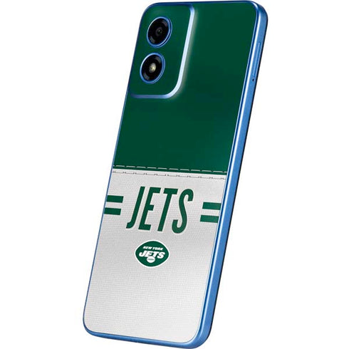 NFL New York Jets White Striped Moto G Play 4G (2024) Skin