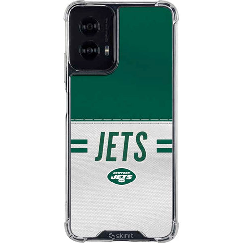 NFL New York Jets White Striped Moto G Power 5G (2024) Clear Case