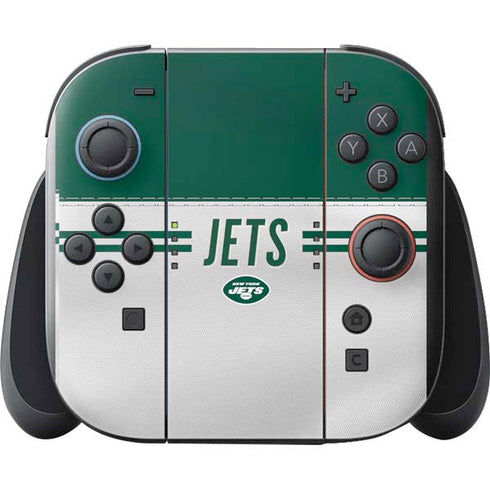 NFL New York Jets White Striped Nintendo Switch 2 (2025) with Joy-Con Skin