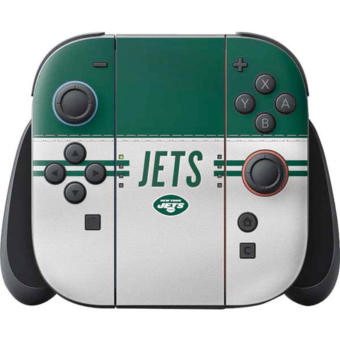 NFL New York Jets White Striped Nintendo Switch 2 (2025) Joy-Con Controller Skin