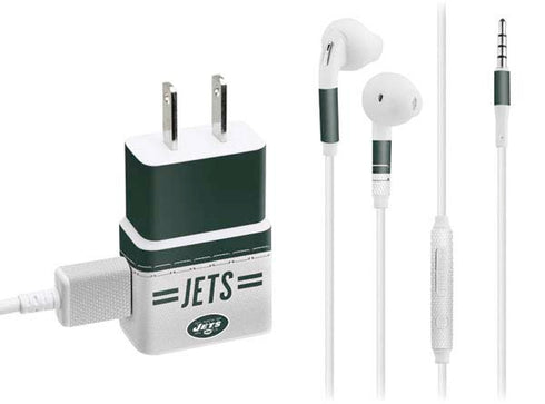 NFL New York Jets White Striped Phone Charger Skin