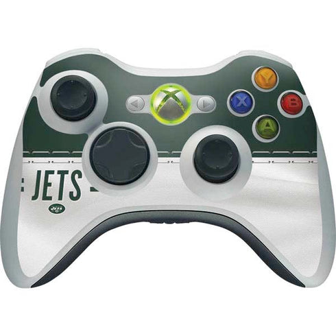 NFL New York Jets White Striped Xbox 360 Wireless Controller Skin
