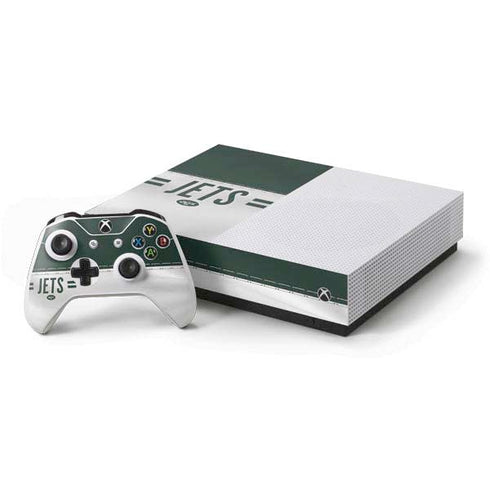 NFL New York Jets White Striped Xbox One S All-Digital Edition Bundle Skin