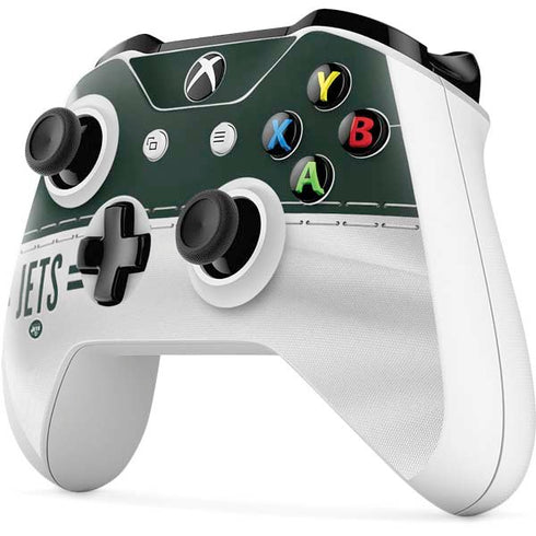NFL New York Jets White Striped Xbox One S Controller Skin