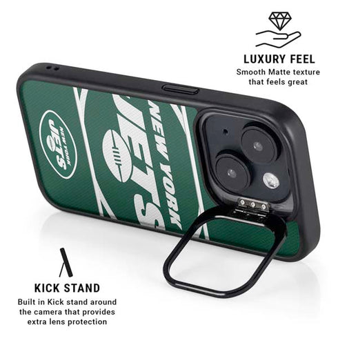 NFL New York Jets Zone Block iPhone 15 Plus Kickstand Case