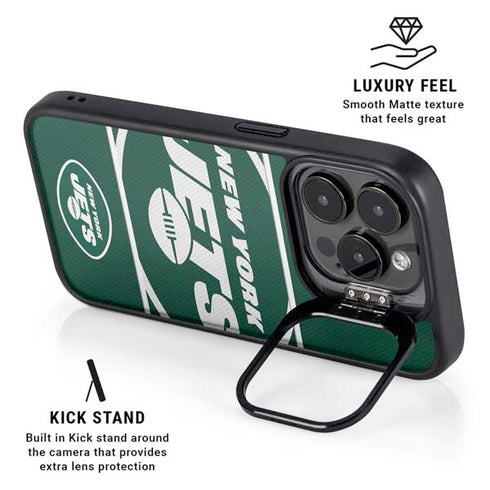 NFL New York Jets Zone Block iPhone 15 Pro Max Kickstand Case