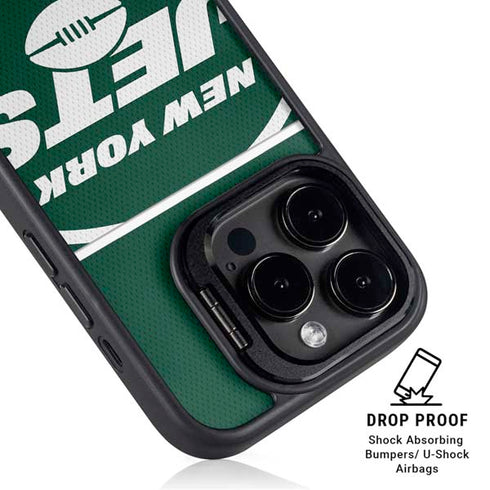 NFL New York Jets Zone Block iPhone 15 Pro Max Kickstand Case