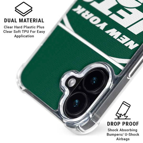 NFL New York Jets Zone Block iPhone 16 Clear Case