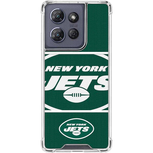 NFL New York Jets Zone Block Moto G 5G (2025) Clear Case