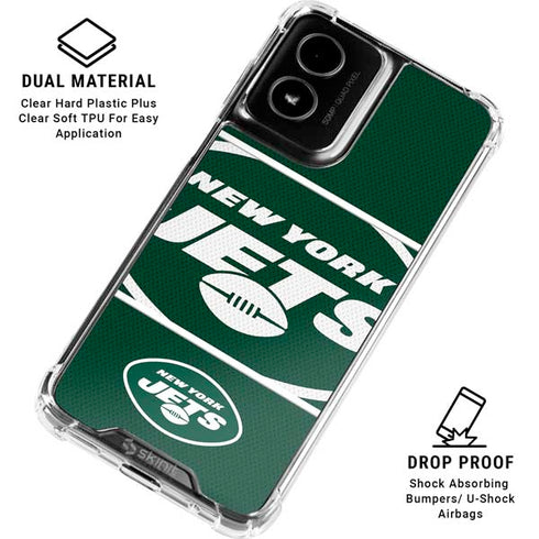 NFL New York Jets Zone Block Moto G Power 5G (2024) Clear Case