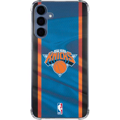 NBA New York Knicks Away Jersey Galaxy A35 5G Clear Case