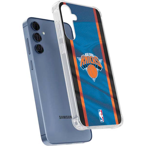 NBA New York Knicks Away Jersey Galaxy A55 5G Clear Case