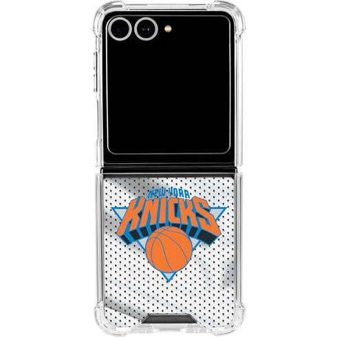 NBA New York Knicks Away Jersey Galaxy Z Flip7 Clear Case