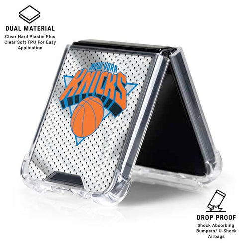 NBA New York Knicks Away Jersey Galaxy Z Flip7 Clear Case