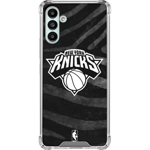 NBA New York Knicks Black Animal Print Galaxy A13 5G Clear Case
