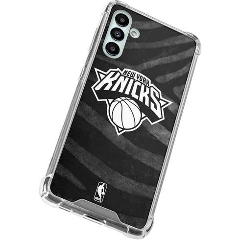 NBA New York Knicks Black Animal Print Galaxy A13 5G Clear Case